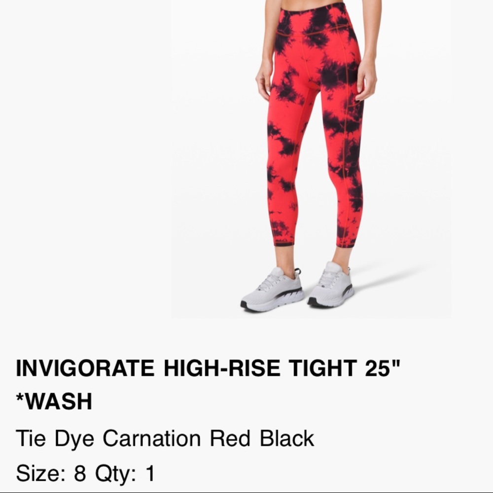 Lululemon Tie-dye black & Red Leggings EUC